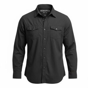 Mossimo Supply Co. Men's Solid Black Long-Sleeve Button-Down Shirt